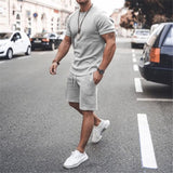 Jarek Kurzarm T-Shirt und Shorts Set – Grau