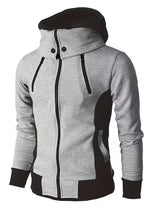 Griffiths – Langärmeliger Kapuzenpullover mit Viertel Reißverschluss – Grau
