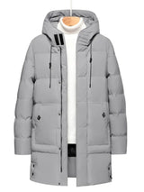 Alex – warme winterjacke für herren – wattierte jacke mit kapuze und reißverschluss – Grau
