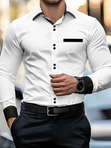 Shoval - Elegantes Langarm Hemd Mit Knopfleiste – Weiß