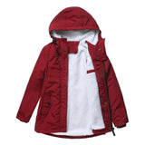 Ava - Wattierte Winterjacke mit Kapuze – Rot