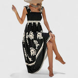 Anne | Langes Boho-Kleid – Schwarz