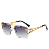 Retro-Stil Rahmenlose Sonnenbrille für Herren | Ideal für den täglichen Gebrauch im Freien – Grau