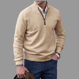 Saven - Half-Zip-Pullover mit weicher Haptik – Beige