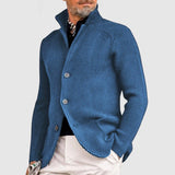 Strickjacke Herren Mit Knöpfen | Elegantes Taschen-Design – Blau