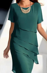 Raleigh - Elegantes Abendkleid aus Chiffon für Damen – Grün