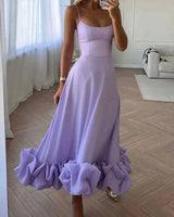 Melanson - Elegantes Damen Kleid Festliches Kleid für Hochzeiten und Cocktails – Lila