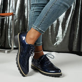 Ninette – Glänzende Lederschuhe – Blau