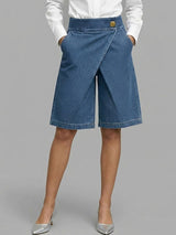 Berenice - Jeans-Wickel-Skort – Blau