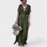 Maxi-Kimono-Kleid im griechischen Stil – Grün