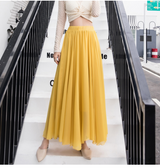 Ingrid - Langer Chiffonrock – Gelb