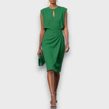 Clarisse – Midi-Kleid mit Drapierung – Grün