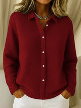 Fiora - Cardigan Chic Bequem – Dunkelrot