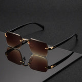 OptoSleek – Rahmenlose Quadratische Brille – Gold