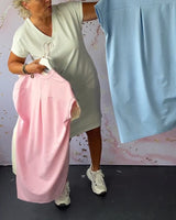 Virella - supersoftes Sommerkleid mit V-Ausschnitt – Rosa