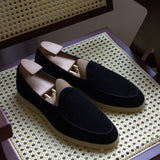Noryk : Britische handgefertigte flache Herren-Slipper – Schwarz