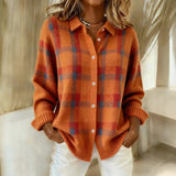 Maribel™ – Klassischer Gestreifter Pullover – Orange