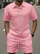Vadim - Kurzen Ärmeln Zweiteiliges Set – Rosa
