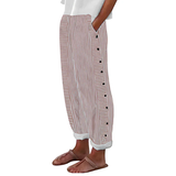 Yareli - Gestreifte Wide-Leg-Hose – Rosa