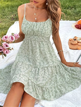 Alina – Sommerkleid mit Spaghettiträgern und Blumenmuster – Multicolor