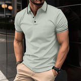Lewis – Kurzarm-Polo mit klassischem Kragen für Herren – Hellgrau