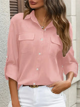 Athena - Baumwollhemd Mit Fronttaschen – Rosa