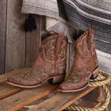 Bestickte Cowboystiefel für Damen | Sommer – Braun