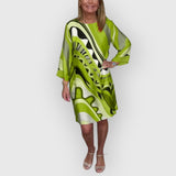 ESTELLE | ELEGANTES besticktes MIDI-KLEID – Grün