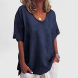 Lena | V-Ausschnitt-Shirt – Marineblau