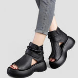 Eden | Vintage-Plateausandalen – Schwarz