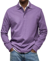Felix | Luxus Langarm-Poloshirt – Violett