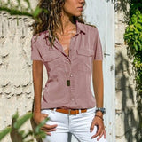Florence - Streetwear-Bluse mit kurzen Ärmeln – Hellviolett