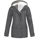 Elvira | Fleecegefütterter Regenmantel für Damen – Grau
