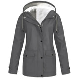 Cozyshield | mit fleece gefütterte, wasserdichte regenjacke für herbst/winter – Grau