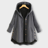Lerina – Warme Jacke mit Knopfleiste – Grau