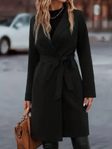 Eleganter damenmantel sofie: stilvolles design für herbst & winter – Schwarz
