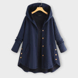 Lerina – Warme Jacke mit Knopfleiste – Navy