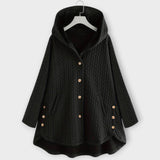 Lerina – Warme Jacke mit Knopfleiste – Schwarz