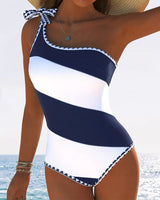 Doriane – Modischer Einteiler-Badeanzug – Marineblau