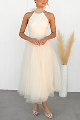 Serrena - Elegantes Rollkragenkleid für Damen – Creme