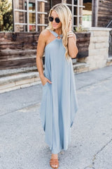 Jezrah - Halter Breeze Kleid – Hellblau (Fast ausverkauft)