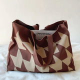 Unisex Shopper Tasche Canvas Strukturierter Look Lässig – Braun