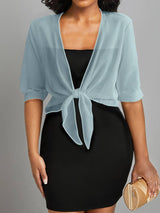 Skyla - Elegante Bluse mit offener Vorderseite für Damen – Hellblau