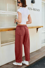 LINA | Barrel-Pants – Weite Sommer-Loungehose für jeden Moment – Burgunderrot