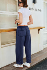 LINA | Barrel-Pants – Weite Sommer-Loungehose für jeden Moment – Marineblau