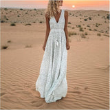 Gayle - Bohemian Maxi Kleid – Weiß (Fast ausverkauft)