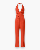 Damen Stilvoll Tief Schnitt Jumpsuit | Elegante – Orange