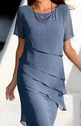 Raleigh - Elegantes Abendkleid aus Chiffon für Damen – Blau