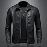 Elegante Premium Bikerjacke für Herren | Langarm – Schwarz