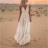 Gayle - Bohemian Maxi Kleid – Beige (Fast ausverkauft)